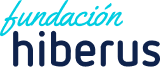Logotipo bicolor azul oscuro de la Fundación hiberus para header móvil